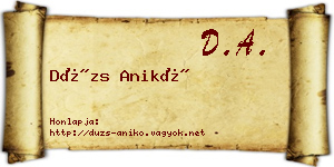 Dúzs Anikó névjegykártya