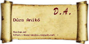 Dúzs Anikó névjegykártya