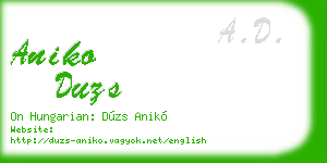 aniko duzs business card